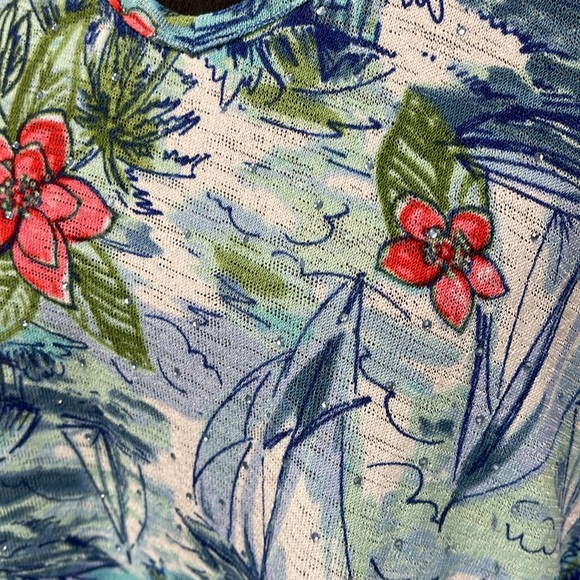 Rebecca Malone plus size 1X tropical theme shirt stretchy NEW - Picture 5 of 14